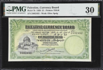 PALESTINE. Palestine Currency Board. 1 Pound, 1929. P-7b. PMG Very Fine 30.
Printed by TDLR. Watermark of Olive Sprig. September 30th, 1929. Jerusale...