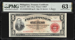 PHILIPPINES. Lot of (2). Treasury of the Philippines. 1 Peso, 1936. P-81. PMG Choice Uncirculated 63 EPQ & Choice Uncirculated 64 EPQ.

Estimate: $1...