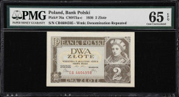 POLAND. Bank Polski. 2 & 20 Zlotych, 1936. P-76a & 77. CM#75a & CM#76. PMG Gem Uncirculated 65 EPQ & Gem Uncirculated 66 EPQ.
PMG Gem Uncirculated 65...