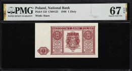 POLAND. Lot of (4). Narodowy Bank Polski. 1, 5 & 10 Zlotych, 1946. P-123, 125 & 126. PMG Gem Uncirculated 66 EPQ & Superb Gem Uncirculated 67 EPQ.

...