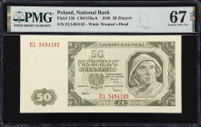 POLAND. Lot of (2). Narodowy Bank Polski. 50 Zlotych, 1948. P-138. CM#138h. PMG Superb Gem Uncirculated 67 EPQ.

Estimate: $150.00- $300.00