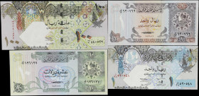 QATAR. Lot of (4). Qatar Central Bank & Qatar Monetary Agency. 1, 10 & 100 Riyals, ND (1980s & 2003). P-7, 9, 20 & 24. Uncirculated.
From the Scott L...