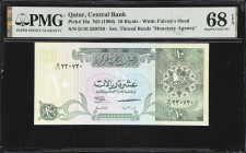 QATAR. Qatar Central Bank. 10 Riyals, ND (1996). P-16a. PMG Superb Gem Uncirculated 68 EPQ.

Estimate: $100.00- $200.00