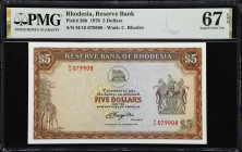 RHODESIA. Lot of (3). Reserve Bank of Rhodesia. 1, 2 & 5 Dollars, 1978-79. P-36b, 38a & 39a. PMG Superb Gem Uncirculated 67 EPQ.

Estimate: $200.00-...