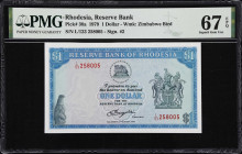 RHODESIA. Lot of (2). Reserve Bank of Rhodesia. 1 Dollar, 1979. P-38a & 38a*. PMG Gem Uncirculated 65 EPQ & Superb Gem Uncirculated 67 EPQ.

Estimat...