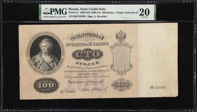 RUSSIA--IMPERIAL. Gosudarstvenniy Bank. 100 Rubles, 1898 (ND 1909-12). P-5c. PMG...