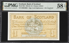 SCOTLAND. Lot of (2). Bank of Scotland. 1 Pound, 1948. P-96b. Consecutive. PMG Choice About Uncirculated 58 EPQ.
Serial numbers H0049698-699.

Esti...