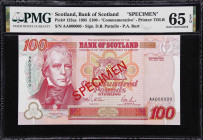 SCOTLAND. Bank of Scotland. 100 Pounds, 1995. P-123as. Specimen. Commemorative. PMG Gem Uncirculated 65 EPQ.

Estimate: $100.00- $200.00