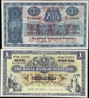 SCOTLAND. Lot of (2). British Linen Bank & Royal Bank of Scotland. 1 Pound, 1955-60. P-157e & 324a. Extremely Fine to About Uncirculated.
From the Sc...