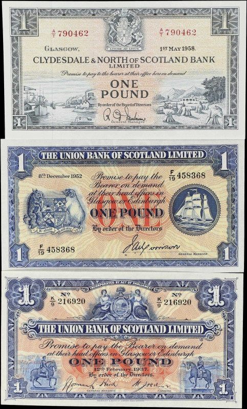 SCOTLAND. Lot of (3). Clydesdale & North of Scotland Bank & Union Bank of Scotla...