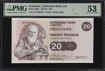 SCOTLAND. Clydesdale Bank Limited. 20 Pounds, 1978. P-208b. PMG About Uncirculated 53.
William Thomson, 1st Baron of Kelvin (Kelvin of Largs) at left...