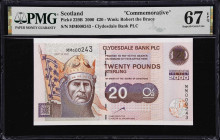 SCOTLAND. Clydesdale Bank PLC. 20 Pounds, 2000. P-229B. Commemorative. PMG Superb Gem Uncirculated 67 EPQ.
From the Scott Lindquist Collection.

Es...