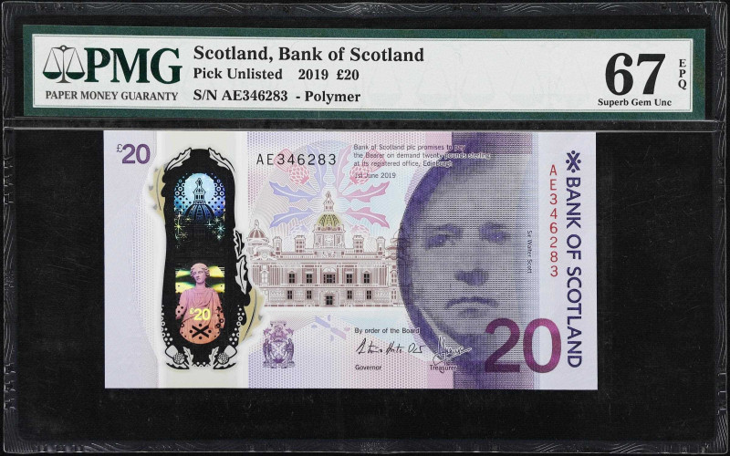 SCOTLAND. Lot of (2). Royal Bank of Scotland & Bank of Scotland. 5 & 20 Pounds, ...