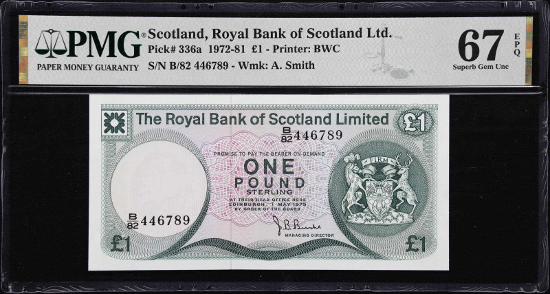 SCOTLAND. Lot of (3). Royal Bank of Scotland Limited. 1 & 5 Pounds, 1969-79. P-3...