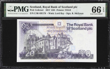 SCOTLAND. Royal Bank of Scotland PLC. 20 Pounds, 2017. P-Unlisted. Offset Printing Error. PMG Gem Uncirculated 66 EPQ.
PMG Comments "Offset Printing ...