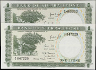 SIERRA LEONE. Lot of (2). Bank of Sierra Leone, ND (1964-70). P-1a. Choice About Uncirculated to Uncirculated.
From the Scott Lindquist Collection.
...