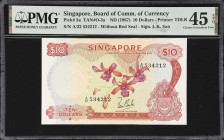 SINGAPORE. Board of Commissioners of Currency. 10 Dollars, ND (1967). P-3a. TAN#O-3a. PMG Choice Extremely Fine 45 EPQ.

Estimate: $50.00- $100.00
