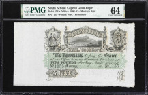 SOUTH AFRICA. Montagu Bank. 5 Pounds, ND (ca. 1860). P-S231r. Remainder. PMG Choice Uncirculated 64.
PMG Comments "Selvage Included."

Estimate: $2...