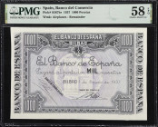 SPAIN. Lot of (2). Banco de Espana & Banco del Comercio. 500 & 1000 Pesetas, 1931-37. P-84 & S567br. PMG Choice About Uncirculated 58 EPQ & Gem Uncirc...