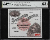 SWEDEN. Sveriges Riksbank. 100 Kronor, 1950. P-36af. PMG Choice Uncirculated 63 EPQ.

Estimate: $150.00- $200.00