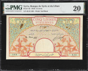 SYRIA. Banque de Syrie et du Liban. 5 Livres, 1948. P-62. PMG Very Fine 20.
PMG Comments "Rust Damage, tear."

Estimate: $300.00- $500.00