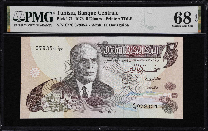 TUNISIA. Lot of (2). Banque Centrale de Tunisie. 5 Dinars, 1973-80. P-71 & 75. P...