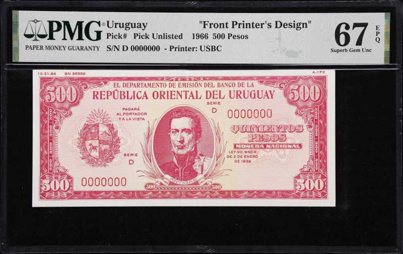 URUGUAY. Lot of (2). Departamento de Emision del Banco de la Republica Oriental....