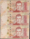 VENEZUELA. Lot of (3). Banco Central de Venezuela. 50,000 Bolivares, 2005. P-87a. Consecutive. Uncirculated.
Serial numbers B14107789-791.

Estimat...