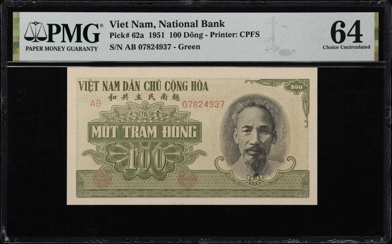 VIETNAM. Viet Nam Dan Chu Cong Hoa. 100 Dong, 1951. P-62a. PMG Choice Uncirculat...