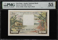 VIETNAM, SOUTH. National Bank. 20 Dong, ND (1956). P-4a. PMG About Uncirculated 55.

Estimate: $200.00- $400.00