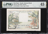 VIETNAM, SOUTH. Ngan-Hang Quoc-Gia Viet-Nam. 20 Dong, ND (1956). P-4a. PMG Choice Extremely Fine 45.
PMG comments "Minor Edge Damage."

Estimate: $...
