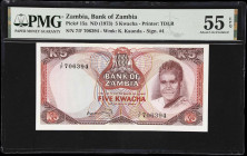 ZAMBIA. Bank of Zambia. 5 Kwacha, ND (1973). P-15a. PMG About Uncirculated 55 EPQ.

Estimate: $100.00- $150.00