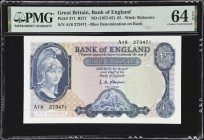 MIXED LOTS. Lot of (2). Great Britain & Mauritius. Bank of England & Bank of Mauritius. 5 Pounds & 5 Rupees, ND (1957-67). P-30c & 371. PMG Choice Unc...