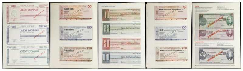 MIXED LOTS. Lot of (19). Mixed Banks. ND. Specimen Traveler Checks.

Estimate:...