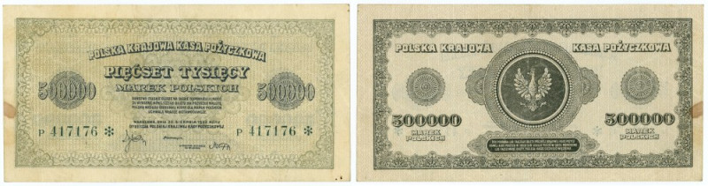 500.000 marek polskich 1923 - seria P Reference: Miłczak 36b
Grade: VF+