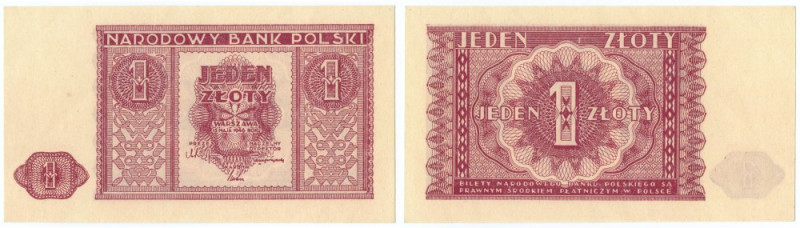 1 złoty 1946 Papier cieńszy, biały. 
Reference: Miłczak 123
Grade: UNC