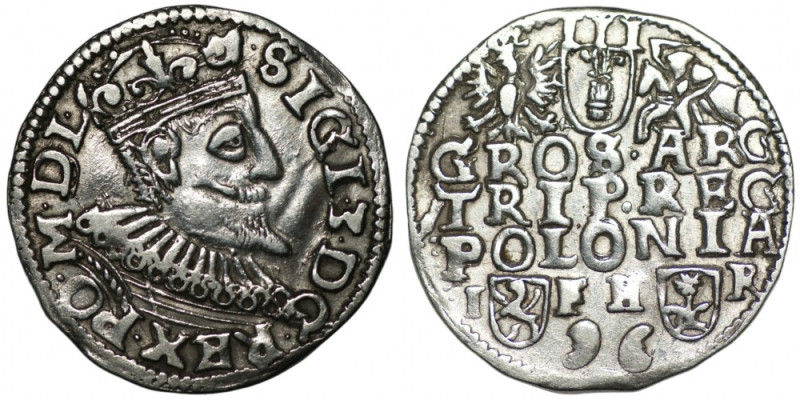 Zygmunt III Waza (1587-1632) - Trojak 1596 Poznań srebro, waga:&nbsp; 
Grade: V...