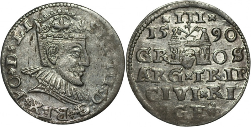 Zygmunt III Waza (1587-1632) - Trojak 1590 Ryga srebro, waga:&nbsp; 
Grade: XF