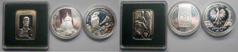 20 złotych (2003-2008) - Malczewski, Sokół i Kościół w Haczowie - zestaw 3 sztuk...