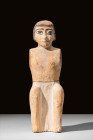 LARGE EGYPTIAN WOODEN FIGURE OF A BOATMAN

 Middle Kingdom, 11th to 13th Dynasty, Ca. 2345 - 2181 BC A rare Egyptian boatman funerary figure carved ...