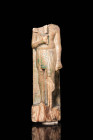 EGYPTIAN STEATITE STATUETTE OF AMENOPHIS IV WITH CARTOUCHE

 New Kingdom, 18th Dynasty, Ca. 1375 - 1356 BC A rare and exemplary steatite statue of t...