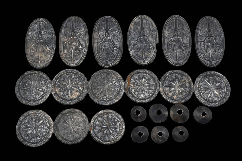 HELLENISTIC SET OF PHALERAE, ORNAMENTS OF HORSE EQUIPMENT

 Ca. 300 - 200 BC A...