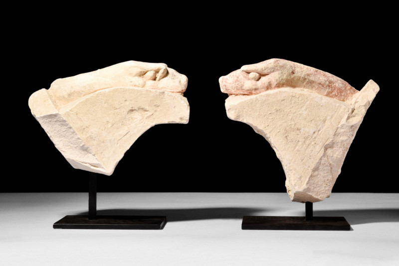 ROMANO-EGYPTIAN LIMESTONE SNAKES

 Ca. 300 BC - AD 300 Two large fragments of ...