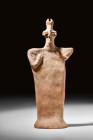SYRO-HITTITE TERRACOTTA IDOL

 Ca. 2nd - 1st millennium BC A standing figure of a Syro-Hittite terracotta idol. The statuette is fully clothed in a ...