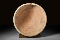 ARAMAIC TERRACOTTA INCANTATION DEVIL TRAP BOWL

 Ca. AD 600 - 800 A Judeo-Aramaic terracotta bowl featuring a gently pointed base and uniformly thic...