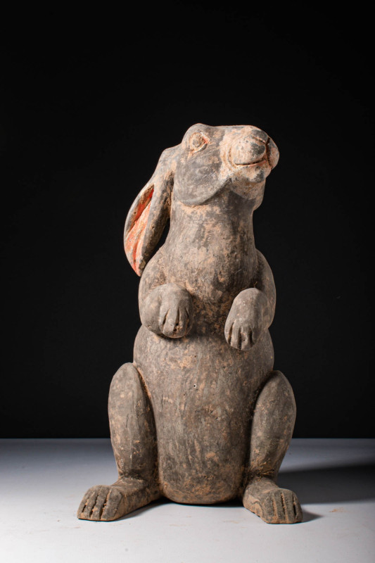 CHINESE HAN DYNASTY TERRACOTTA BLACK RABBIT - TL TESTED

 Ca. 202 BC - AD 220 ...