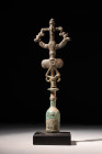 WESTERN ASIATIC BRONZE MASTER OF ANIMALS SCEPTRE 

 Ca. 1200 - 800 BC An amazing cast-bronze sceptre representing a highly stylised “master of anima...