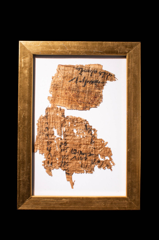 GROUP OF TWO FRAGMENTS OF PAPYRUS WITH DEMOTIC INSCRIPTIONS

 Ca. 664 - 30 BC ...