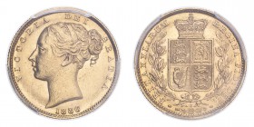 AUSTRALIA. Victoria, 1837-1901. Sovereign, 1886 S, Sydney, Shield. 7.99 g. S-3855B; KM-6; Fr-11. 
Young head of Victoria facing left, date below, lege...