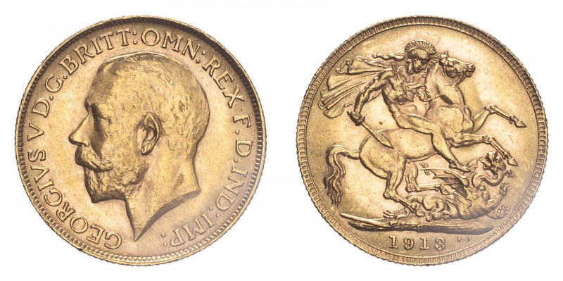 AUSTRALIA. George V, 1910-36. Sovereign, 1913 P, Perth, 7.99 g. S-4001; Marsh-25...